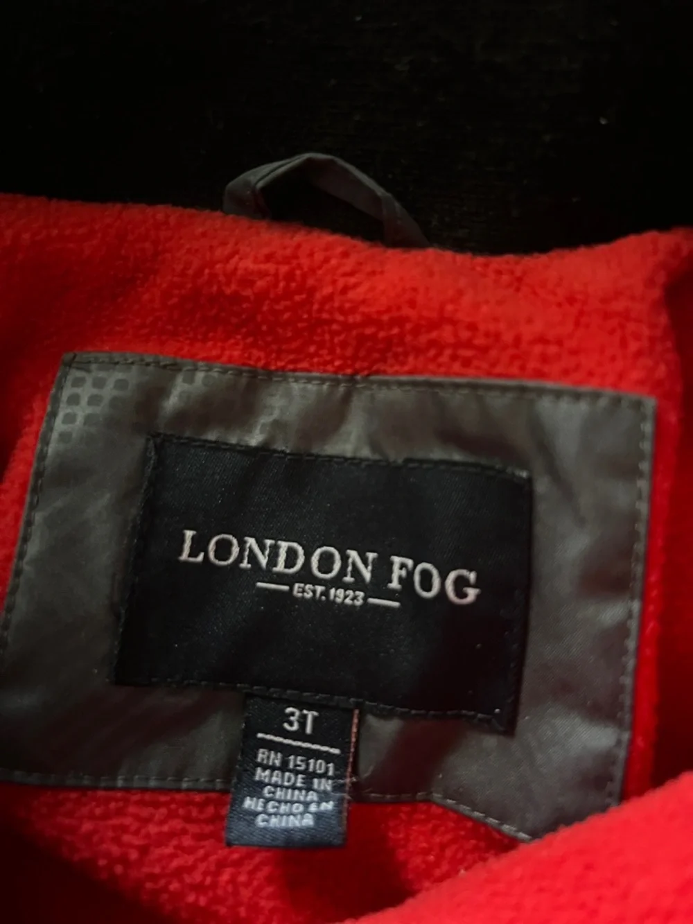 London Fog Kids Two-Tone Black & Gray Hooded Rain Jacket